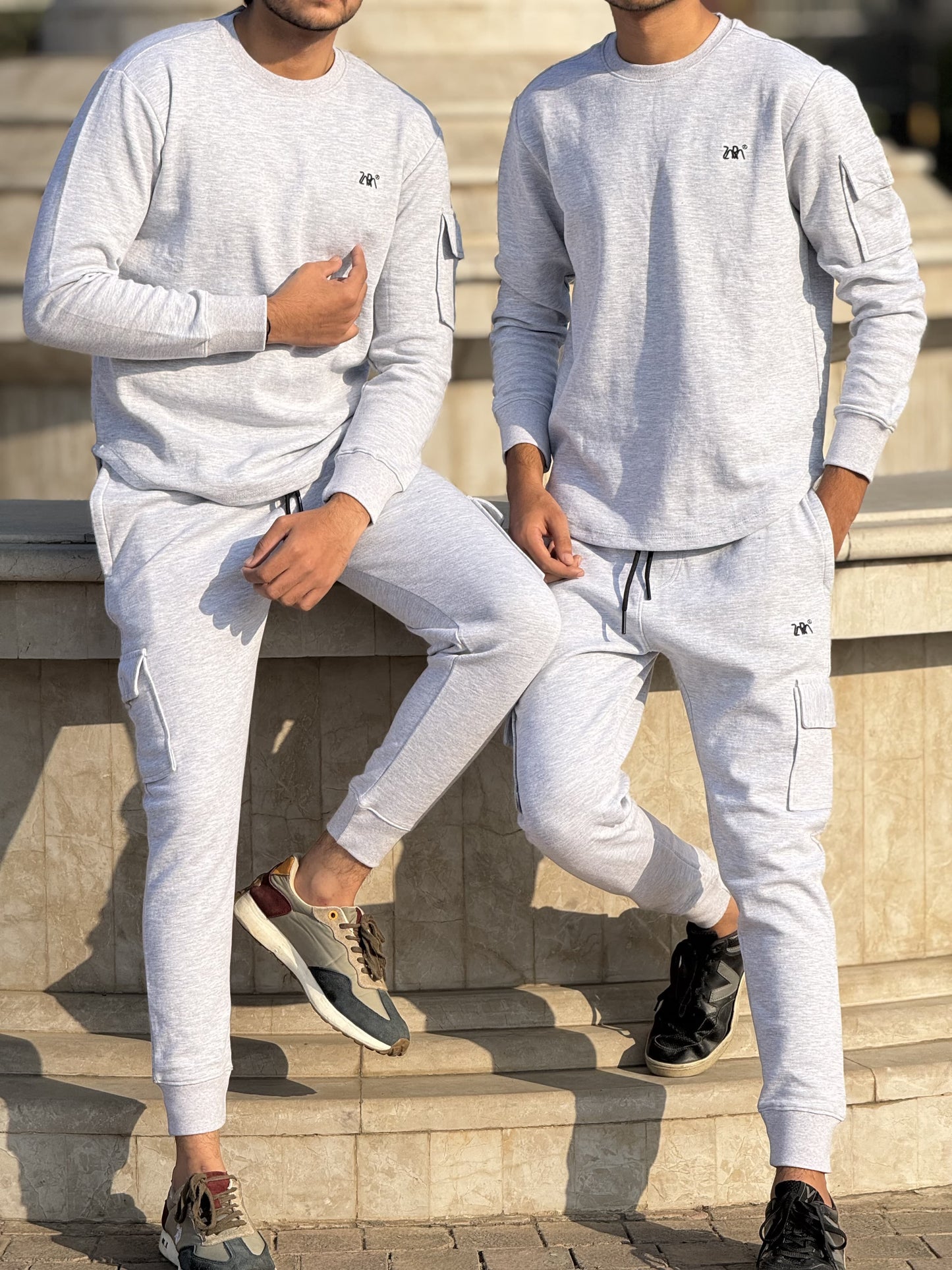 ZARA Imported Grey-white Tracksuit Premium Quality