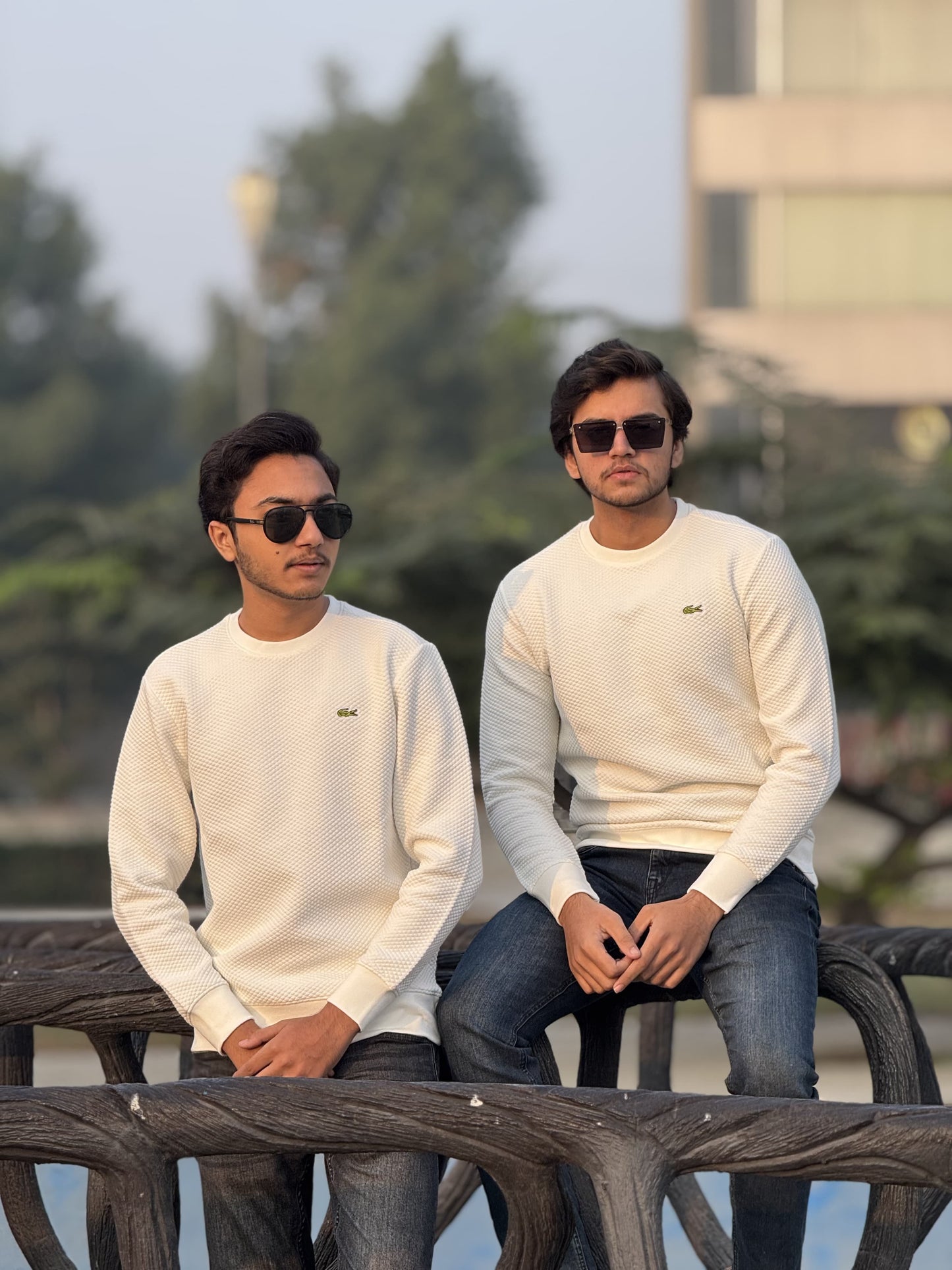 LACOSTE White Premium Quality SweatShirt