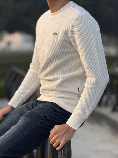 LACOSTE White Premium Quality SweatShirt