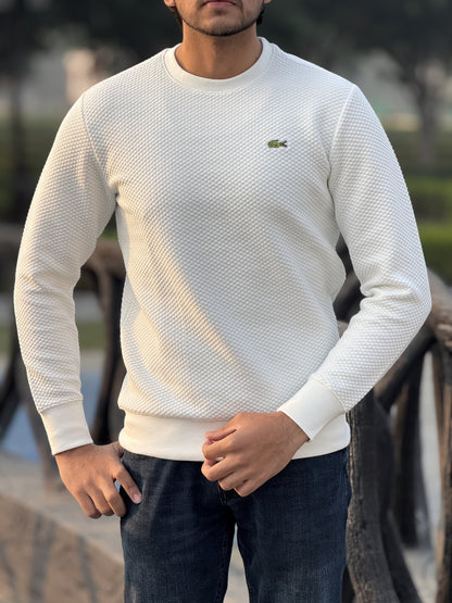 LACOSTE White Premium Quality SweatShirt